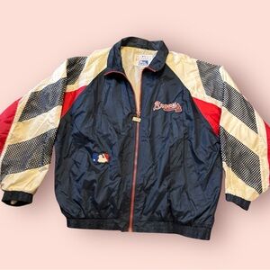 Pro Player Kids Black and Red Braves Puffer Jacket